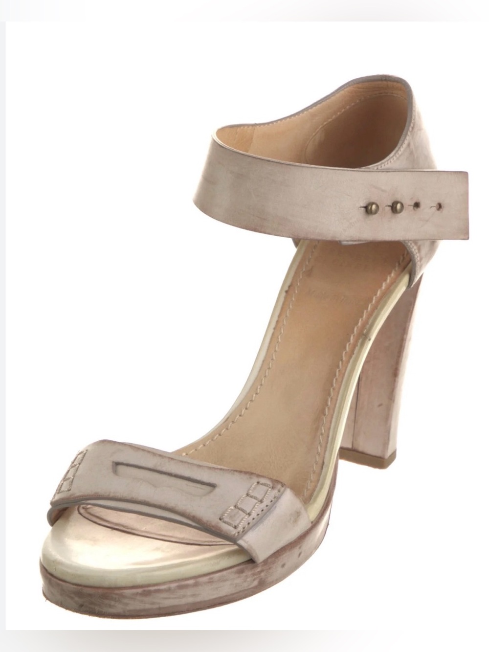 Brunello Cucinelli Distressed  Leather Penny Heels Size: 37